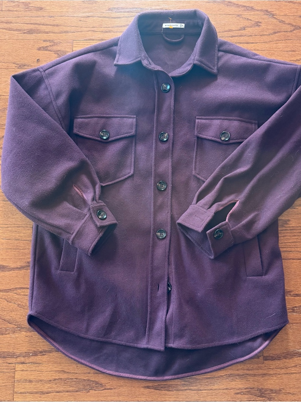 Staccato Burgundy Button-Down Shacket